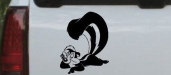 Black 5.5in X 7in -- Pepe Le Pew Cartoons Car Window Wall Laptop Decal Sticker