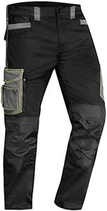 ACE Genesis Pantaloni da Lavoro da Uomo - Pantaloni Cargo Elasticizzati in Vita - Neri - 54