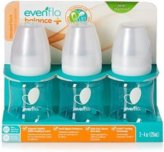 Evenflo Feeding Balance+ Bottles, Standard, 0+ Months, Slow Flow, 3 Bottles, 4 oz (120 ml)