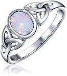 Celtic Trinity Love Knot Triquetra Rainbow Moonstone Infinity Ring Band For Women Teen 1MM Band .925 Sterling Silver June Birthstone