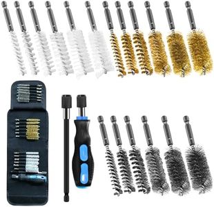 SMJXTOP 18Pcs Wire Brush Drill Attachments, Nylon, Brass, Stainless Steel Wire Brush Bore Cleaning Brush Set for Power Drill Impact Driver,Abrasive Drill Wire Brush with 1/4" Hex Shank and Tool Bag