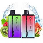 Hayati Pro Ultra 15000 Puffs Disposable Vape - 2 Pack, Visual Display Screen & Dual E-liquid Tank, Draw Activated Rechargeable Vape, 0mg Nicotine Free (Kiwi Grape Raspberry, Watermelon Ice)