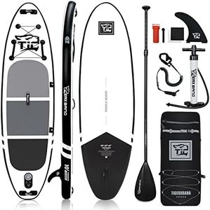 TIGERXBANG Inflatable Stand Up Paddle Boards with Premium SUP Board Accessories, Allround Paddle Boards for Adults/Kids,Defender Collection Black