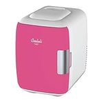 Cooluli Skincare Mini Fridge for Bedroom - Car, Office Desk & Dorm Room - Portable 4L/6 Can Electric Plug In Cooler & Warmer for Food, Drinks, Beauty & Makeup, 12v AC/DC & Exclusive USB, Fuchsia