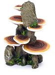 Penn-Plax Deco-Replicas Tree Trunk with Shelf Mushrooms Aquarium Decoration – Safe for Freshwater and Saltwater Fish Tanks – Medium