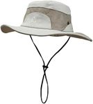 JAOAJ Mens Sun Hat Wide Brim Summer Safari Hat, Cotton Fishing Boonie Hat UV Hats, Breathable Mesh Bucket Gardening Hats with Adjustable Chin String