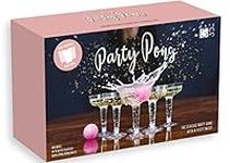 Set of 12 Plastic Champagne Glasses and 4 Ping Pong Balls, Upmarket Beer Pong Game