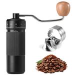 Manual Coffee Grinder by Suvykep — 6 Star Coffee Grinder Manual with 25g Capacity, CNC Stainless Steel Espresso Grinder with 55 Grind Settings — For Espresso, French Press, Pour Over (Black)