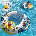 Rushwak Swimming Tube for Kids with Manual Pump Baby Swimming Tube Safe Anti-flip Inflatable Swimming Floats for Kids Swimming Accessories for Kids Swimming Pool Tube Swimming Ring Baby Float (Car)