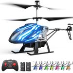 DEERC DE23 RC Helicopter W/ 7 Colors Light, 2.4GHz Remote Control Helicopters with Altitude Hold, 2 Modular Batteries for 24mins Play, Speed Adjustment, Indoor Flying Toy for Kids Adults Beginners