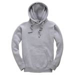 Plain Pullover Hoodie Hooded Top Unisex Mens Ladies Hooded Sweatshirts Heather Grey, XL