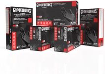 GLOVEWORKS Black Disposable Nitrile Industrial Gloves, 5 Mil, Latex & Powder-Free, Food-Safe, Textured, 5 Boxes of 100