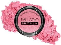 Palladio Baked Blush, Highly Pigmented Shimmery Formula, Easy to Blend and Highly Buildable, Apply Dry for a Natural Glow or Wet for a Dramatic Luminous Look, Long Lasting for All day Wear, Blushin