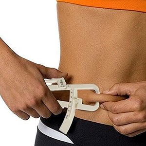 HemeraPhit Personal Body Fat Tester Body Calculator Caliper Fitness Clip Fat Measurement Tool with Slim Chart Keep and Skinfold Test Instrument (Off-White)