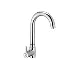 WATERMAN® Aria Swan Neck Pillar Tap (Pack of 1) 360° Flexible Rotating Swivel Spout Brass Chrome Finish Deck Mount Taps for Kitchen Sink and Bathroom Washbasin