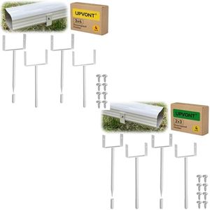 UPVONT 3x4 Downspout Extension Bracket (4 Pack) & 2x3 Downspout Extension Bracket (4 Pack), Gutter Downspout Holder Horizontal, Longer Downspout Anchor, Durable White Outdoor Coating Downspout Stake