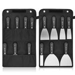 XunHe Wallpaper Scrapers, 7 Pcs Paint Scraper Tool, Stainless Steel Plastering Tools for Walls with Tool Bag, Putty Filler Spatula Scraper for Spackling, Patching, Decals, Wallpaper, Remover Sticker