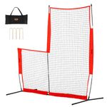 VEVOR L Screen Baseball for Batting Cage, 7x7 ft Baseball & Softball Safety Screen, Body Protector Portable Batting Screen with Carry Bag & Ground Stakes, Baseball Pitching Net for Pitchers Protection