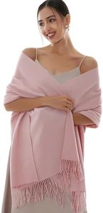 RIIQIICHY Winter Scarf for Women Pink Pashmina Shawls Wraps for Evening Dresses Large Warm Soft Scarves