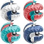 4 Pcs Orbit Ball Fidget Cube Toys Track Pinball Finger Spinner Novelty Beads Track Infinity Cube Hand Stress Relief Toy Puzzle Games Creative Sensory Toys for Kids Adults (4pcs)