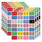 Alphabet A to Z 26 Letters Index File Folder Labels Multicolor Alphabet Tabs - Color Coded A-Z Tab Dividers Stickers Alphabet Letters Teacher Supplies Stickers for Classroom Book Organization 560 Pcs