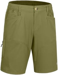 Little Donkey Andy Men's Hiking Cargo Shorts with 9 Pockets Lightweight Water-Resistant Quick Dry Golf Travel Shorts Olive Green XL