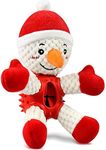 Malier Christmas Squeaky Dog Toys, Durable Rubber Dog Chew Bite Toys Stuffed with Crinkle Paper for Puppy Small Medium Pets (Snowman)