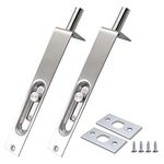 2 Pack 4 Inch Door Bolt Flush Stainless Steel Security French Door Lock Concealed Slide Bolt Latch with Installation Screws for Bathroom Internal Doors