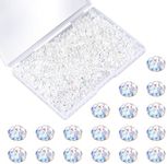 AIEX 800 pcs Crystal Rondelle Glass Beads, 6mm Multi-Faceted Rondelle Beads DIY Glass Crystal Beads Bracelet Necklace Pendant Jewellery Making Supplies (Semi-AB Transparent)