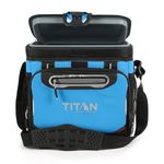 Titan by Arctic Zone Deep Freeze Cooler - 16 Can Zipperless Hardbody Cooler - Deep Freeze Insulation, HardBody Liner, and SmartShelf - Process Blue