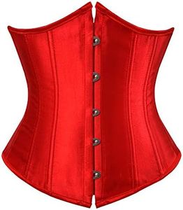 frawirshau Women's 7055 Lace Up Boned Bridal Underbust Corset Low Back Small Red