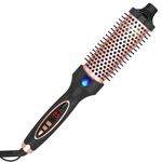 Hywestger Curling Iron Thermal Brush 1.5 Inch Global Voltage Travel-Friendly with Digital Display Temperature Ceramic Tourmaline Ionic Quick Heated Round Bush Suitable for Medium and Long Hair