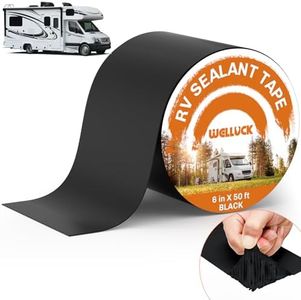 WELLUCK Butyl Sealant Tape, 6 Inch X 50 Foot RV Roof Tape Sealant Roofing Tape Black, Waterproof &UV RV Tape for Roof Camper Trailer Boat Sealing Leak Repair