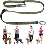 ANAFNI Heavy Duty Tactical Dog Leash for Medium and Large Dogs, 6 in 1 Hands Free Dog Leash for Training, 4-7FT Long Dog Leash, Waist Leash for Dog Walking, Green (Moss Green)