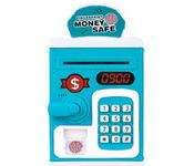 Toymonk Money Safe ATM for Kids Add A Money with Safty Lock (Blue)