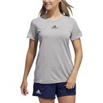 adidas Women's Creator Short Sleeve Tee, Heather Grey/Black, 2X