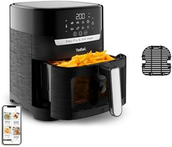 Tefal Easy Fry & Grill Vision Heißluftfritteuse, 4,2 L Kapazität, 2-in-1 Technologie, Sichtfenster, Extra Crisp-Technologie, energiesparend, Touchscreen, schwarz, EY5068