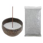 Asayu Japan Incense Burner Kit with Grey Incense Ash (50 g) and Bowl Set 100% Made in Japan, Japanese Ceramic Incense Bowl with Burn Sand for Incense Sticks and Resin - Incense Burner Kit