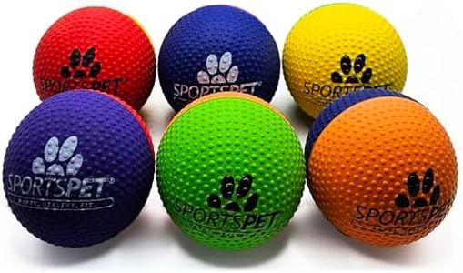 SPORTSPET High Bounce Natural Rubber Dog Balls (High Bounce Dimple 6 Pack) (61mm)