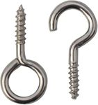 IBEX MART 40 x Hooks and Eyes 25mm net Wire Curtain Screws - 20 x Hooks & 20 x Eyes