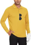 JWM Men's Long Sleeve Golf Polo Shirts - Athletic Casual Travel Performance Collar Shirts Lightweight Quick Dry UPF50 Yellow
