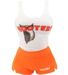 Ripple Junction Hooters Juniors Hooters Girl Outfit Top and Shorts Light Weight Costume XX-Large White/Orange