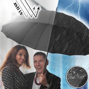 Royal Walk Large Black Umbrella – Windproof Automatic Open