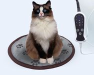 DEOMAN Pet Heating Pad Cat Heating Pad for Small Dogs Heated Cat Bed Electric Dog Heating Pad with Timer Adjustable Heating Mat, Chew Resistant, Easy to Clean,