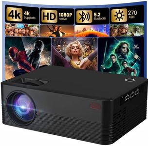 【Native 1080P】 Dreamfair Projector with WiFi and Bluetooth, 270ANSI Support 4K, Portable Projector with Rack, 40"-200" Screen Video, Compatible with Smartphone, TV Stick, Laptop, HDMI, USB (Black)