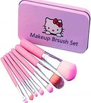 Children Makeup Brushes, 7Pcs Makeup Brush Set Foundation Eyebrow Eyeliner Brush Cosmetic Concealer Brushes for Kids Children Girls - Pink