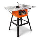 VOLTZ WTS-250B Wood Table Saw 1800W Speed 4500 RPM Portable Steel body Structure Table Saw With Metal Stand & Sliding Miter Gauge, Corded Electric Wood cutting Machine