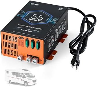 VEVOR RV Converter, 55 Amp, 110V AC to 12V DC RV Power Converter Battery Charger with 4 Stage Smart Charging 13V to 16.5V Adjustable Operating Range, Compatible with Lithium Lead Acid Battery, ETL