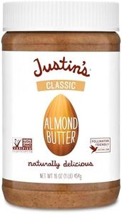 Justin's Classic Almond Butter, Only Two Ingredients, No Stir, Gluten-free, Non-GMO, Keto-friendly, Responsibly Sourced, 16 Ounce Jar, Pack of 1