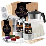 DilaBee Complete DIY Candle Making Kit Full Beginners Set Including 2 lb Wax, Rich Scents, Dyes, Wicks, Melting Pitcher, Tin Containers